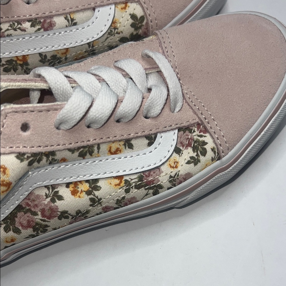 Vans Youth Blush and Floral Canvas Sneakers size 2.5 - Picture 4 of 9